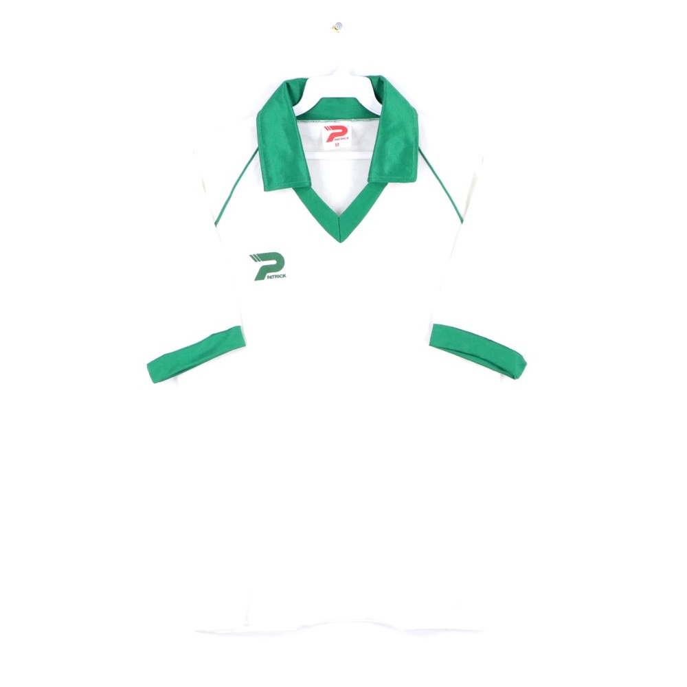70s Patrick Soccer Jersey White Green Mens Medium